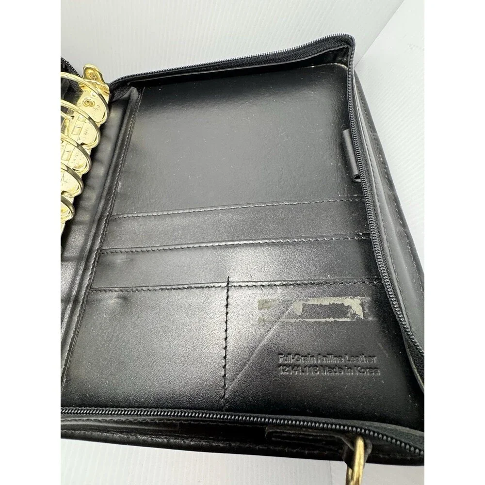 VTG Leather  Franklin Covey Planner Crossbody Strap Classic Zip  Free Shipping